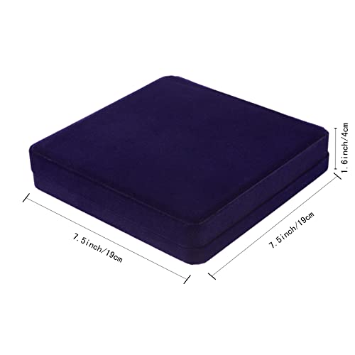 LETURE Velvet Jewelry Set Box, Velvet Gift Box for Bracelet Necklace Earring Ring (Blue) - color: Blue