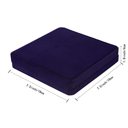 LETURE Velvet Jewelry Set Box, Velvet Gift Box for Bracelet Necklace Earring Ring (Blue) - color: Blue