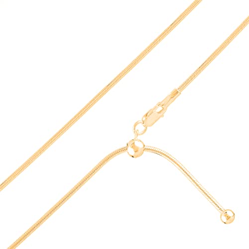 Savlano 925 Sterling Silver Italian 1.5mm Solid Snake Adjustable Bolo 14-24 Inch Chain Necklace For Women - Made in Italy Comes With a Gift Box