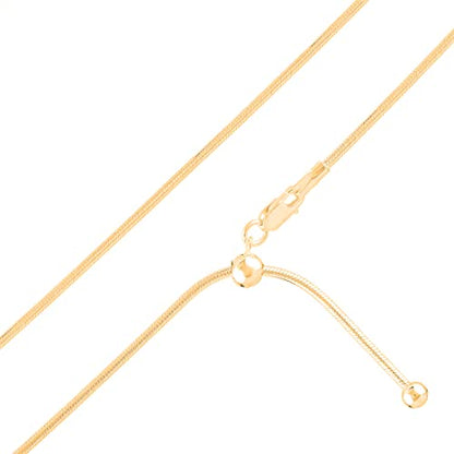 Savlano 925 Sterling Silver Italian 1.5mm Solid Snake Adjustable Bolo 14-24 Inch Chain Necklace For Women - Made in Italy Comes With a Gift Box
