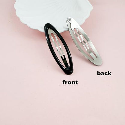 16 Pieces Hair Clips for Thick Hair 2.8 Inch Oval Shape Black XL Hair Clips for Women Metal Snap Non-Slip Hair Grips Hair Accessories - color: Black