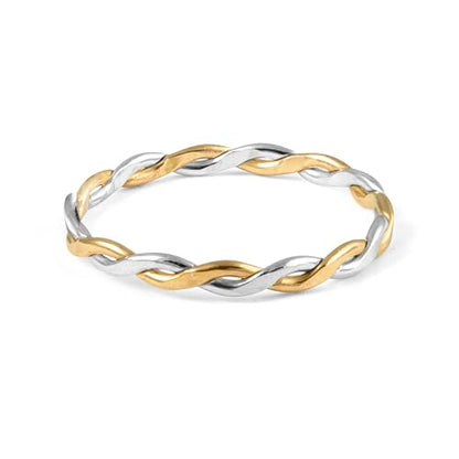 Harmony Braided Stacking Ring | Gold Statement Ring | Gold-Filled for Women | Simple and Elegant | Minimalist Jewelry | Waterproof Everyday Wear | Stacking Ring | Handmade