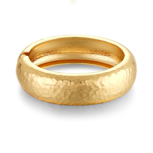 Chunky Gold Bangles Bracelet for Women Trendy Statement Bracelet Dainty Charm Gold Jewelry - color: Texture Bracelet-GD