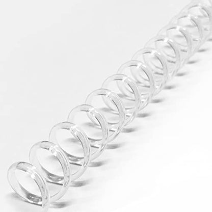 Binditek 50 Pack Plastic Spiral Binding Coils, 6mm(1/4"), 30 Sheet Capacity, 4:1 Pitch, Clear, 48Loops, for Letter Size, for Students and Coworkers | Coil Binding Spines, 1/4", 30 Sheet Capacity, 48 Loops, for Letter-Size Reports, Presentations, School an
