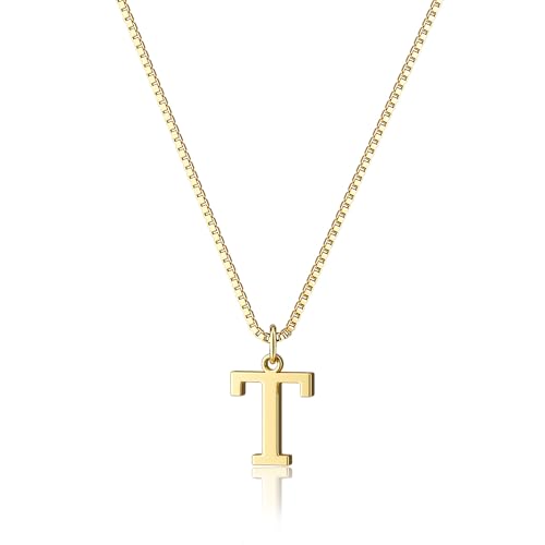Foxgirl Gold Initial Necklaces for Women, Dainty Gold Letter Necklace Tiny A-Z Pendant Choker Necklace Trendy Cute Personalized Monogram Name Necklace Gold Jewelry Necklace for Women Gift | Tiny Letter Pendant on a Dainty Choker Chain, Personalized Everyd