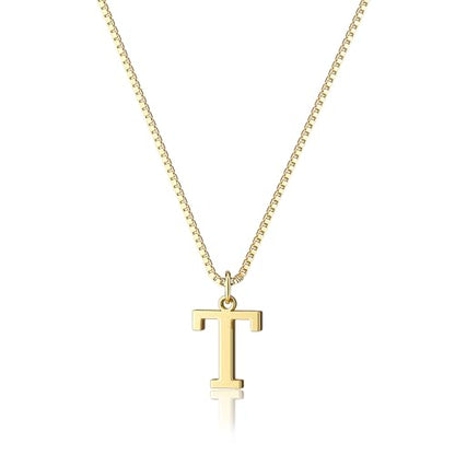 Foxgirl Gold Initial Necklaces for Women, Dainty Gold Letter Necklace Tiny A-Z Pendant Choker Necklace Trendy Cute Personalized Monogram Name Necklace Gold Jewelry Necklace for Women Gift | Tiny Letter Pendant on a Dainty Choker Chain, Personalized Everyd