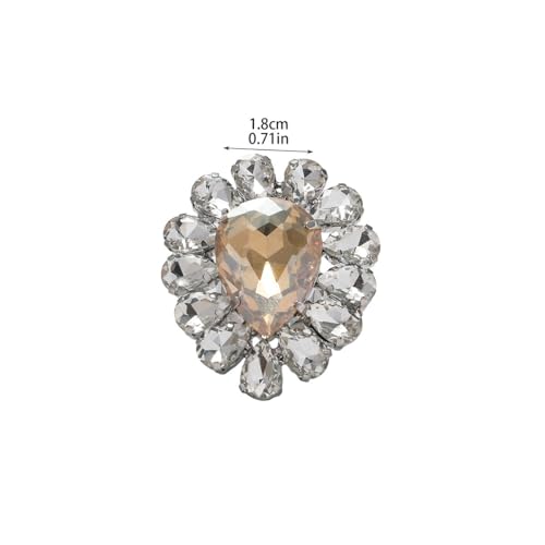 Sparkling Rhinestone Ring Bohemia Thick Large Oval Geometric Ring Square Princess Rings Fashion Heart Zircon Crystal Ring Prom Wedding Party Ball Rings for Women - color: Yellow Ellipse