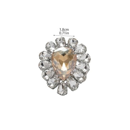 Sparkling Rhinestone Ring Bohemia Thick Large Oval Geometric Ring Square Princess Rings Fashion Heart Zircon Crystal Ring Prom Wedding Party Ball Rings for Women - color: Yellow Ellipse