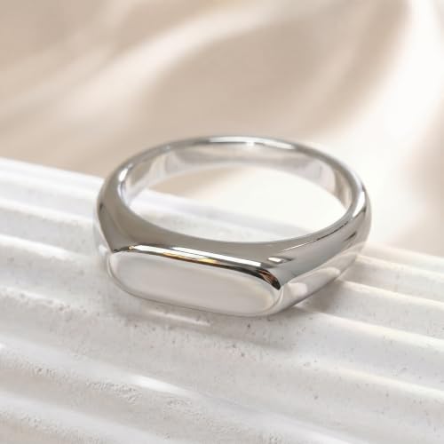 PCY Stainless Steel Gold Plated Men Women Band Ring - color: 6mm Silver CYJ