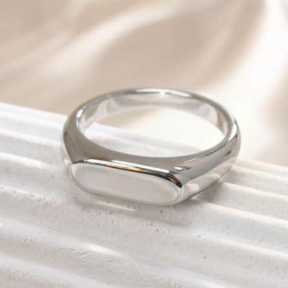 PCY Stainless Steel Gold Plated Men Women Band Ring - color: 6mm Silver CYJ