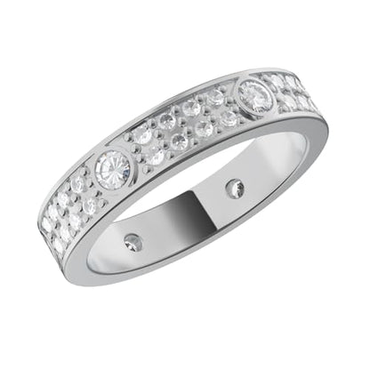 PCY 14K Gold Plated Rings,Sky Full Of Stars Gold Rings for Women,Luxury Sky Full Of Stars Rings for Women,Sky Full Of Stars Promise Eternity Gold Rings to Wear Daily - color: White Gold