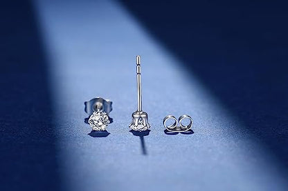 FOSIR 10 Pairs Tiny Womens Surgical Stainless Steel Clear Cubic Zirconia Stud Earrings, Hypoallergenic 316L Earrings Set - style: 3mm-10 pairs