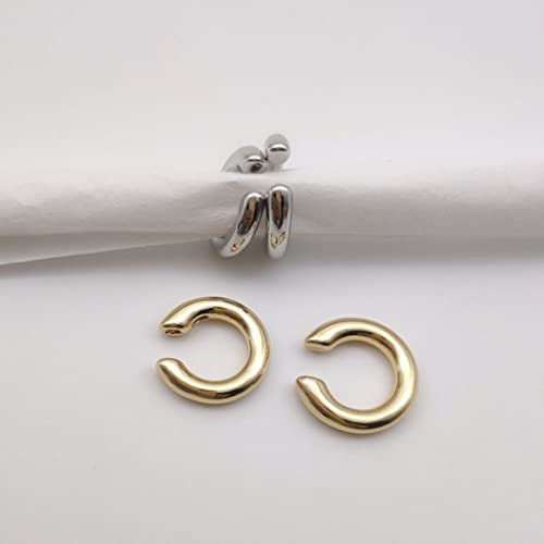 Ear Cuffs Non Piercing Aretes De Mujer Gold Chunky Earrings for Women Clip On Earrings Non Tarnish Gold Earrings Gifts Trendy Stuffers - color: 4PCS Silver Gold Huggie Ear Cuff