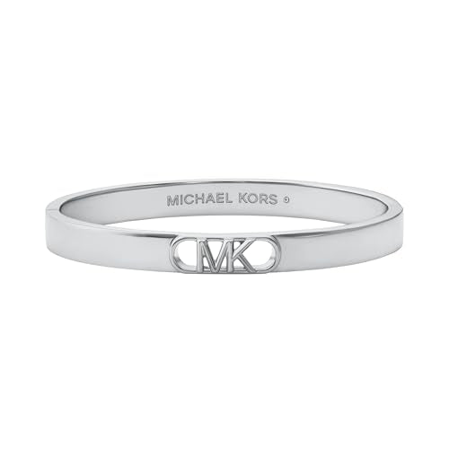 Michael Kors Silver-Tone Bracelet for Women; Bracelets; Jewelry for Women - color: MK Logo Bangle