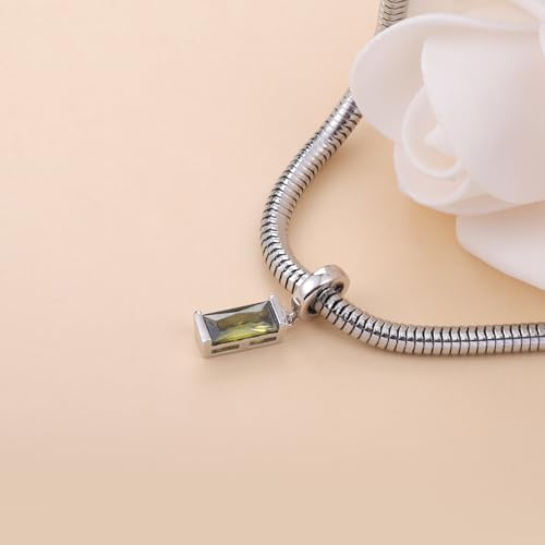 Helonley Birthstone Charms for Charms Bracelet: Birth Stone Charms | 925 Sterling Silver Birth Stone Bead Charms for Bracelets and Necklaces, Christmas Birthday Gifts for Mom and Wife - color: Aug.