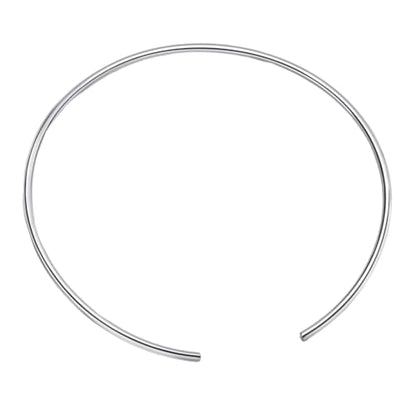 JAJAFOOK Minimalist Round Gold-Tone Bar Necklace Simple Fashion High Neck Choker Female King Neckwire - color: Silver