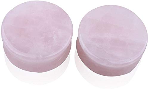 NewZenro 2Pairs Rose Quartz Aventurine Natural Organic Stone Ear Plugs Gauges Tunnel Expanders Stretcher Double Flared Amazonite Flesh Piercings Body Jewelry Set - style: 0g(8mm)