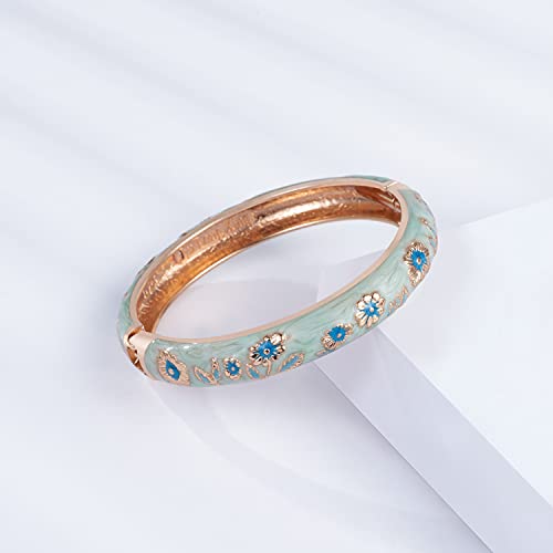 UJOY Cloisonne Chinese Panda Bracelets-Plated Gorgeous Handcrafted Gifts Enamel Bangles Set for Women 55C43 - color: 2 Pcs Set-C36-Light Blue
