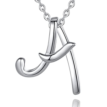 EUDORA Sterling Silver Initial Necklaces for Women, Classic 26 Letter Neckless Gifts for Girls, Sister, Mother Daughter, 18 inch Chain - style: A.