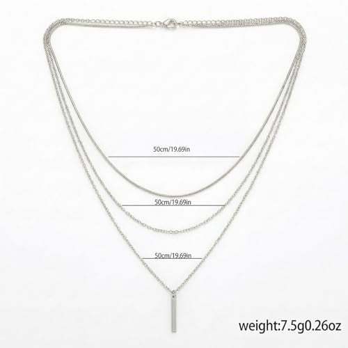 9-Piece Gold Tone Layered Chain Necklace Set for Women, Versatile Stackable Necklaces with Vertical Bar/Herringbone/Padlock Coin Charms, Trendy Boho Jewelry - style: TZY-003358