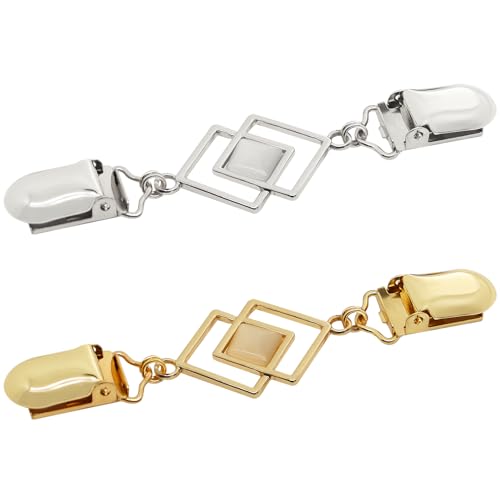 Frutain 2Pcs Cinch Clip Waist Cincher Clips for Women Dress Back Cinch & Shawl Cardigan Sweater Shirt Fasteners(GS) - style: GS-Chatoyant-Square