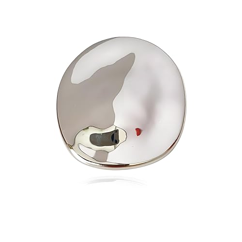 Vintage Geometric Metal Brooch Pins for Women Men Fashion Irregular Round Brooch Birthday Christmas Wedding Parties Anniversaries - color: Silver