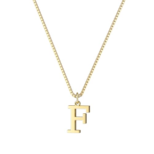 Foxgirl Gold Initial Necklaces for Women, Dainty Gold Letter Necklace Tiny A-Z Pendant Choker Necklace Trendy Cute Personalized Monogram Name Necklace Gold Jewelry Necklace for Women Gift | Tiny Letter Pendant on a Dainty Choker Chain, Personalized Everyd