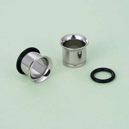 TBOSEN Precise Dimensions Stainless Steel Set Double|Single Flare Tunnel Screw Gauge Ear Expander Stretching Kit Piercing Mixed Size - color: Silver-Single Flare, size: 7mm