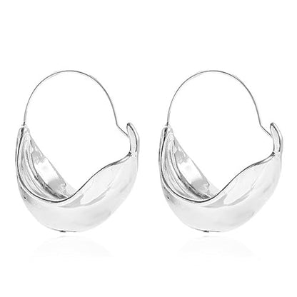 Chunky Basket Hoop Earrings for Women Gold Silver Plated Hypoallergenic Statement Large Irregular Metal Flower Basket Round Hammered Dangle Earrings for Trendy Jewelry Gifts