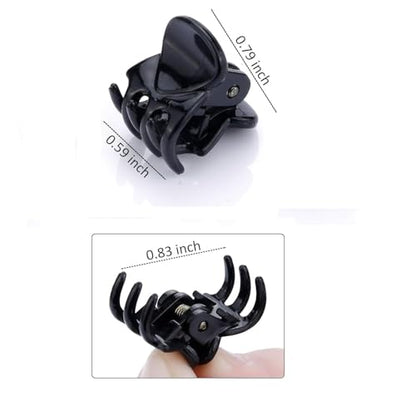 JANYUN 48Pcs Mini Hair Claw Clips, Black Tiny Hair Clips Hairstyle | Strong Grip Hair Clips for Girls Women, Non-Slip Hair Accessories Plastic Multifunction Clamp Clips Hair Accessories Gifts - color: Black