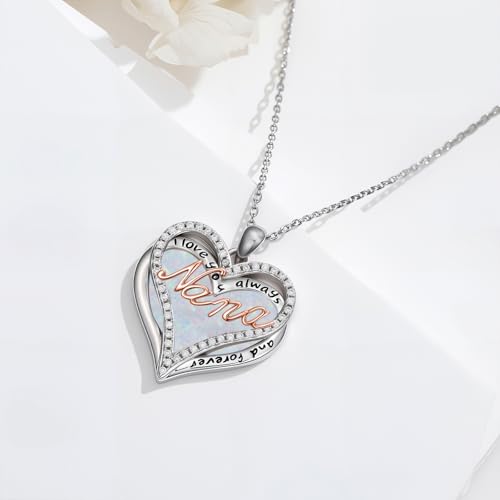 925 Sterling Silver Necklace Gifts for Women Crystal/Opal Jewelry Pendant Christmas Birthday Gift - style: Opal-Nana