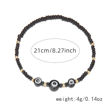 Starfish Mermaid Anklets Bracelets for Women Waterproof Gold Beaded Seashell Starfish Anklets Bohemian Summer Surf Stackable Anklet Bracelet Hawaiian Mermaid Jewelry Outfits for Women - style: Black Lapis Lazuli