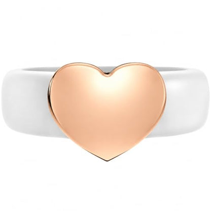 Rinfit Womens Silicone Wedding Ring with Stainless Steel Heart - Rubber Bands - Patented Design - color: PACK E: White / Metal Heart - Rose Gold, size: Size 4
