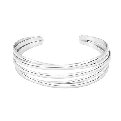 AOZEL Gold Bangle Cuff Bracelets for Women Trendy Chunky Adjustable Twist Love Textured Bracelet Jewelry Gifts - color: Silver Twisted