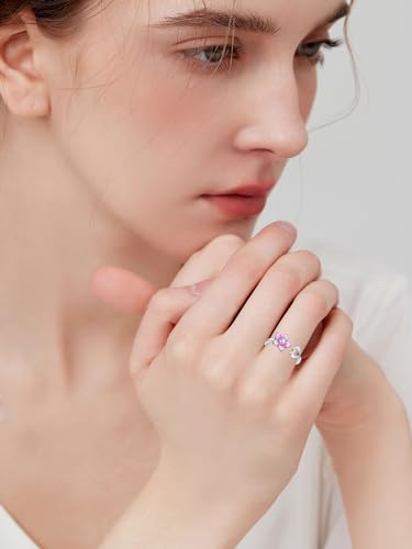 Dragonfly Toe Ring for Women 925 Sterling Silver Dragonfly/Butterfly/Cat/Paw Toe Rings Adjustable Open Ring for Women Christmas Jewelry Gift - color: Flower