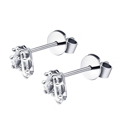 Moissanite Stud Earrings for Women, DF/VVS Clarity, Sterling Silver with 18K White Gold Plated - style: 0.4 Carat Geometric