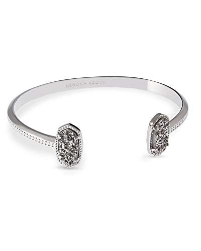 Kendra Scott Elton Cuff Bracelet for Women, Fashion Jewelry - color: RHODIUM - PLATINUM DRUSY