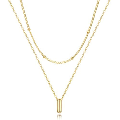Thaivor Initial Necklaces for Women 14K Gold Plated Bubble Letter Necklace Layered Dainty Cute Choker Pendant Stack Jewelry Fashion Accessories Teen Trendy Gift - color: Gold, style: I