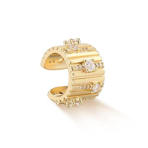 MYEARS Women Ear Cuff Earrings Gold Non Pierced Cartilage Clip on Open Wrap Hoop 14K Gold Plated Simple Hypoallergenic Everyday Jewelry - style: Piano Keys