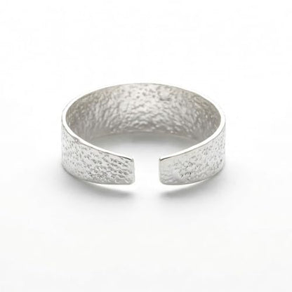 Sterling Silver Toe Ring, Adjustable Open Band, Handmade | Fits Toe, Knuckle or Pinky Ring | One Size Fits Most | Comfortable to Wear | Minimalist Style | Water Resistant - style: Sandblasted Band
