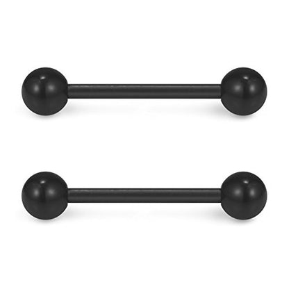 14G 9/16 Inch Bioflex Flexible Acrylic Straight Tongue Nipple Ring Retainer Piercing 14-30PCS