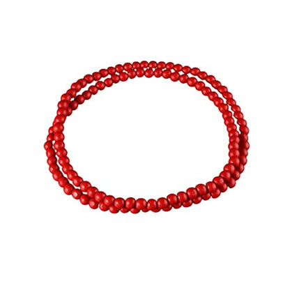 Natural Wood Bead Necklace 8MM Wooden Beaded Chunky Strand Necklaces Handmade Africa Wooden Chain for Women Men Jewelry - color: red