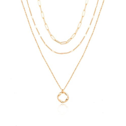 Artmiss Boho Layered Necklace Women Multilayer Long Chain Fashion Bar Pendant Necklace