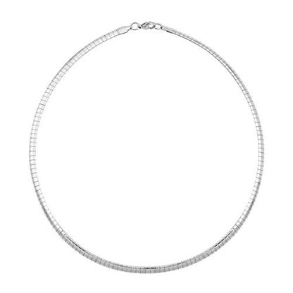 Italian Omega Chain Necklace - color: Silver, size: 4mm