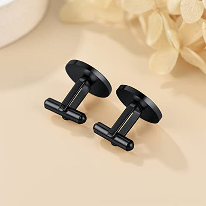 Custom4U Custom Photo Cufflinks for Men Father of the Bride Gifts - color: G-Custom Text-Black