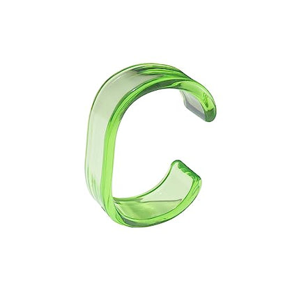 Acrylic Colorful Resin Open Bracelet Geometric Simple Transparent Wide Cuff Bangle for Women Lightweight Colorful Chunky Thick Thin Wide Face Resin Acrylic Cuff Bangle Jewelry - color: Green