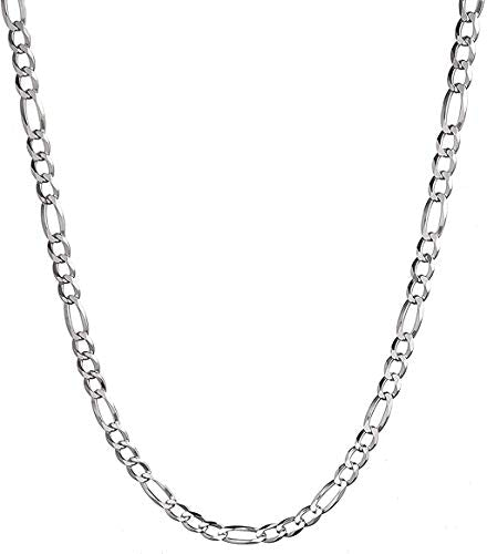Savlano 925 Sterling Silver 4mm Italian Solid Figaro Link Chain Necklace Comes With a Gift Box for Men & Women - Made in Italy