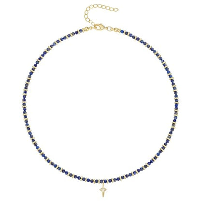 KissYan Beaded Choker Necklace for Women, Colorful Natural Gemstones Pearl Choker 14K Gold Plated Pendant Healing Crystal Necklace Handmade Stone Jewelry Gift | 14K Gold Plated Pendant Necklaces, Natural Gemstones Pearl Choker, Healing Crystal Chain, Hand