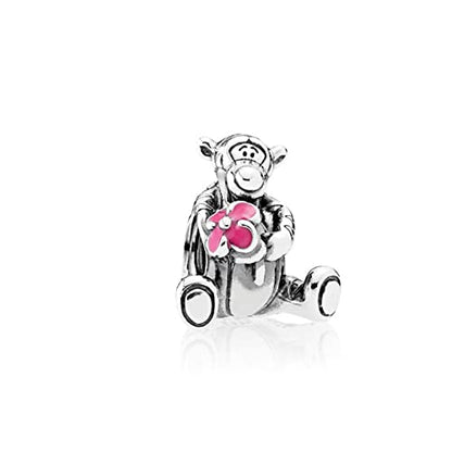 Jewelry Love Heart Charms for Women Bracelets and Necklaces | 925 Sterling Silver,Mother's Day Birthday Christmas - color: Red Flower Tigger Charm