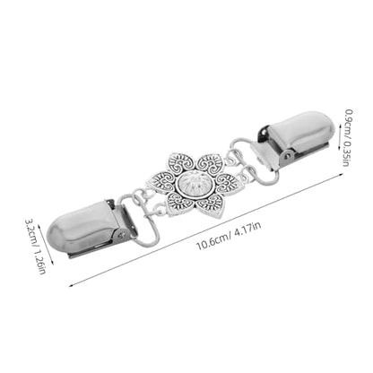 COLLBATH 2pcs Elegant Retro Cardigan Sweater Shawl Clips Women's Scarf Buckle Secure Collar Chain Clips